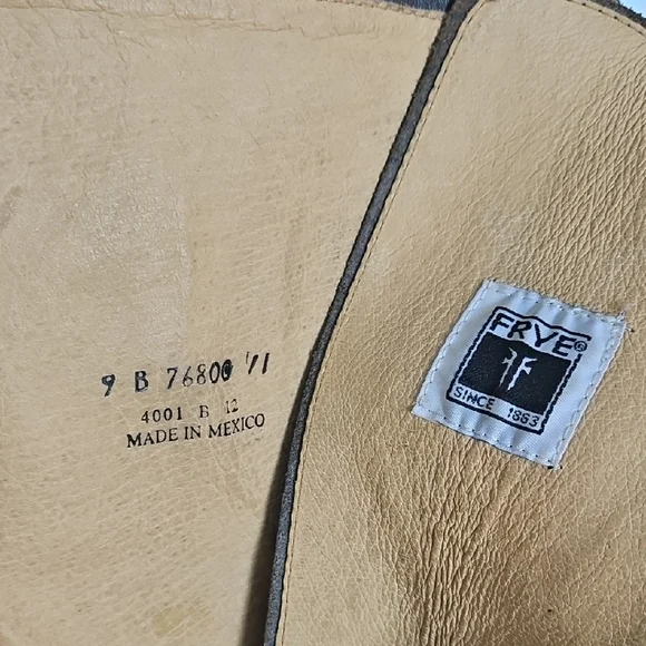 Frye Combat Moto Boots Black and Brown Leather - Picture 13 of 14